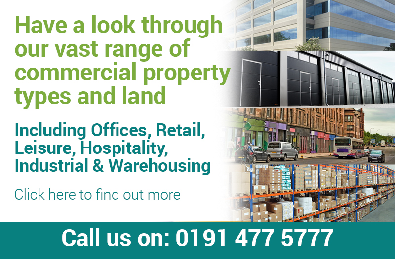 Have a look through our vast range of commercial property types and land including Offices, Retail, Leisure, Hospitality, Industrial and Warehousing.